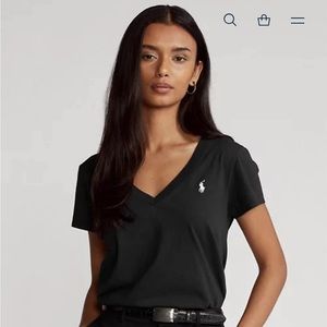 Hot Pink Polo Jersey V Neck Tee